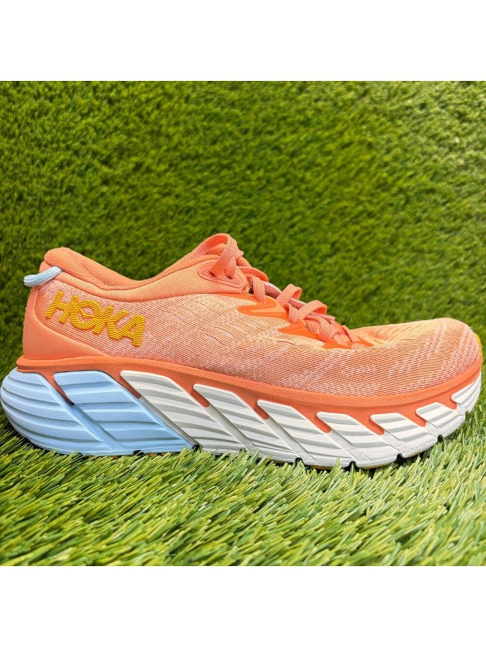 Hoka One One Gaviota 4 Womens Size 7.5D Orange Athletic Running Shoes Sneakers